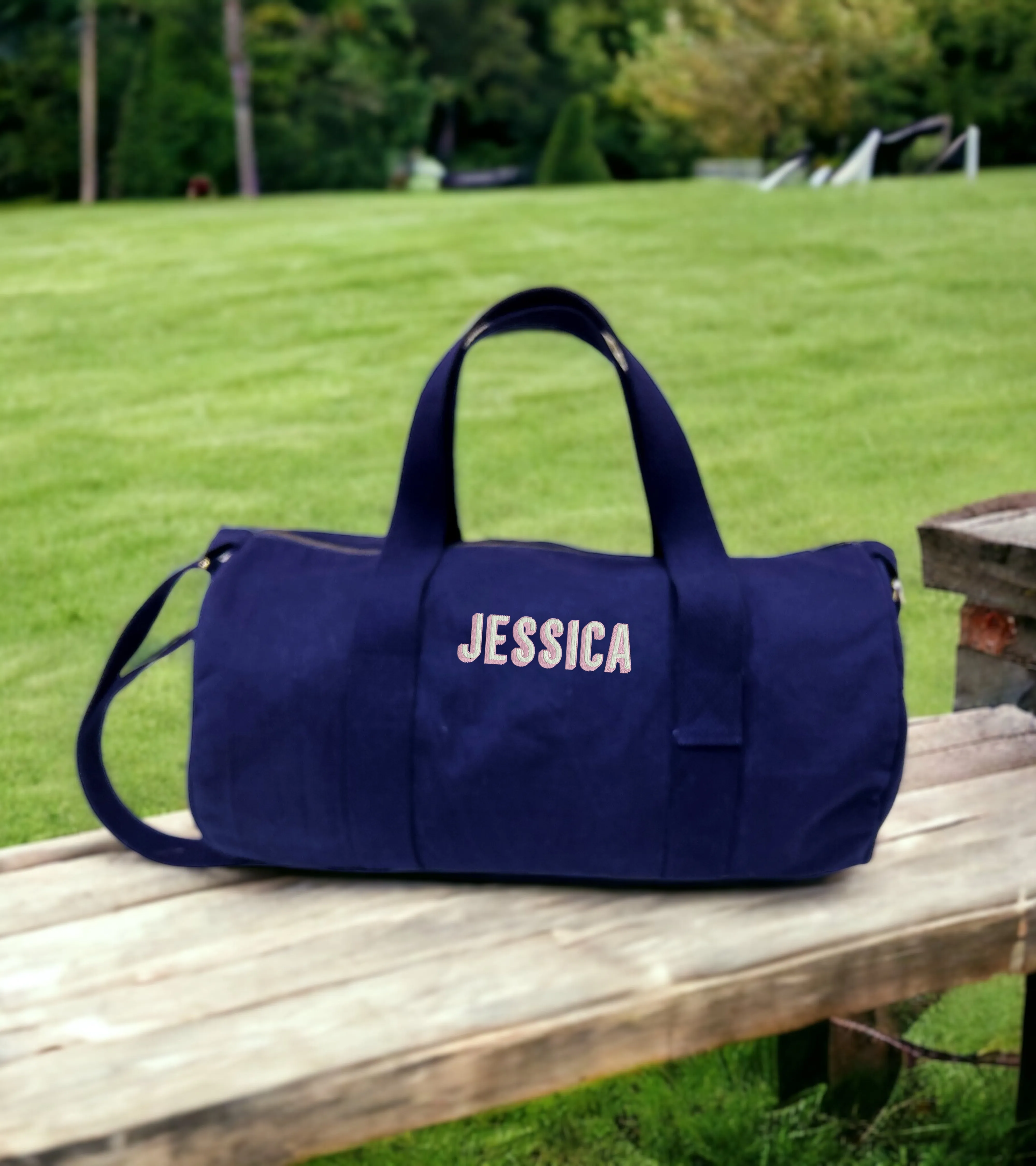 Personalised Duffle Bag with Shadow Font