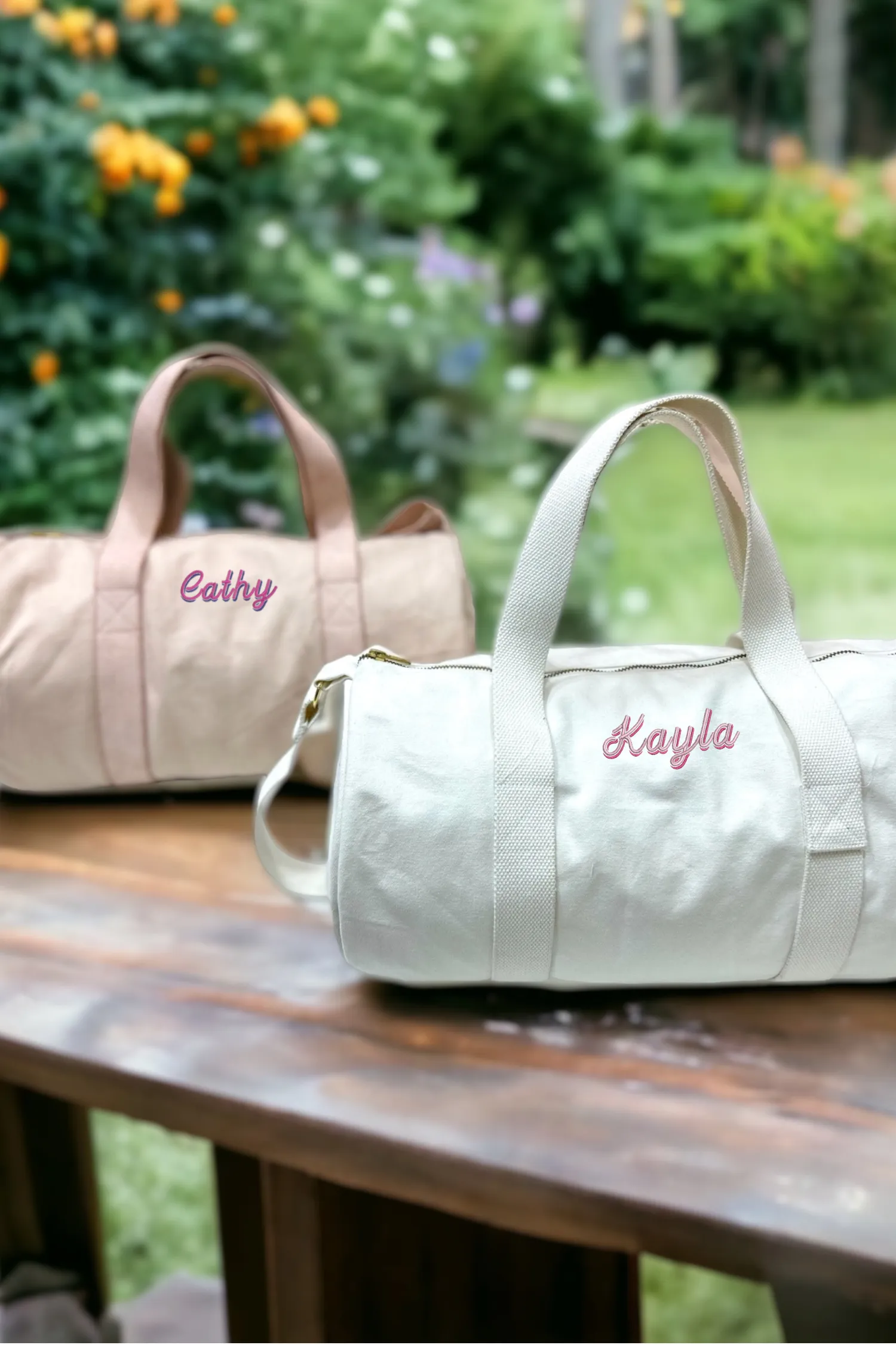 Personalised Duffle Bag with Shadow Font