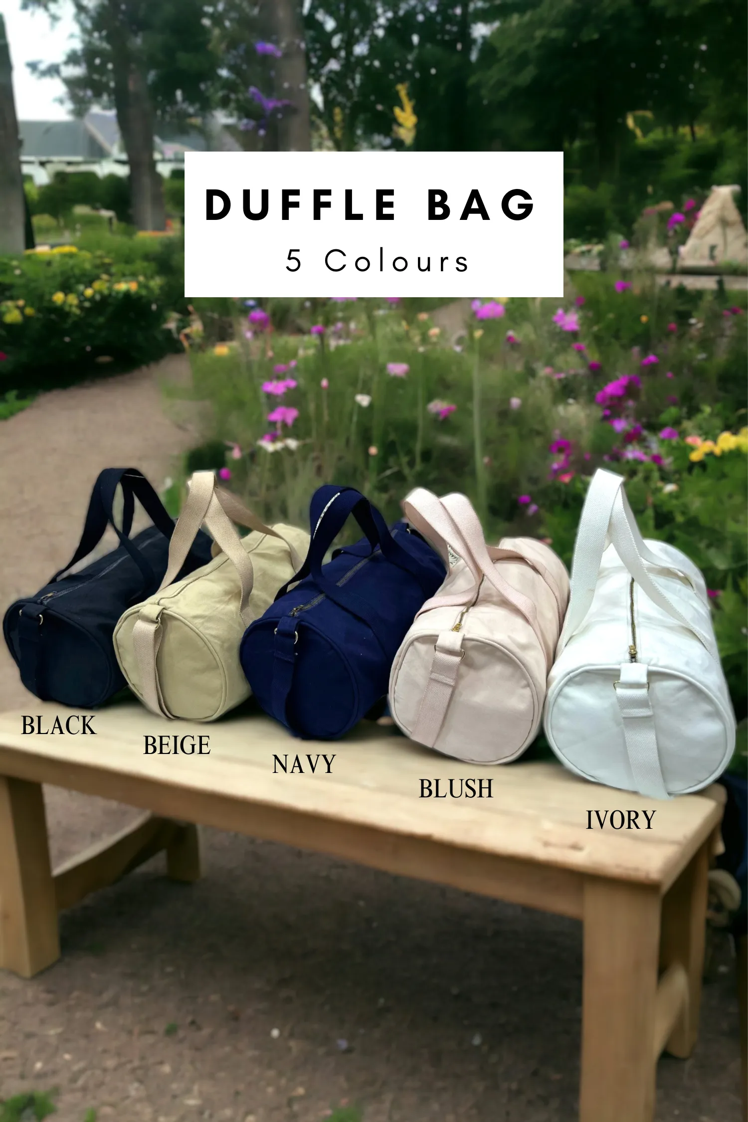 Personalised Duffle Bag with Shadow Font