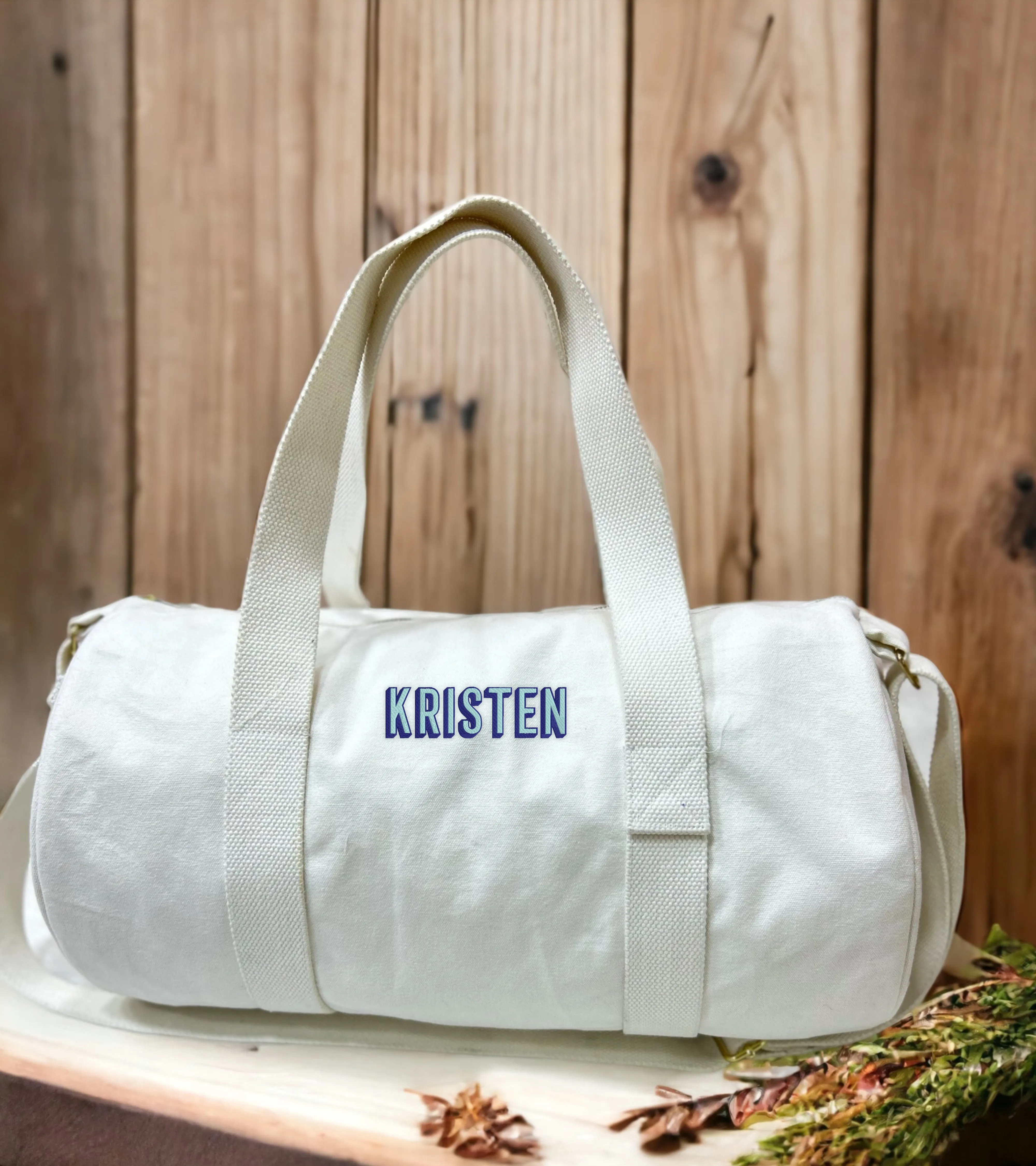 Personalised Duffle Bag with Shadow Font