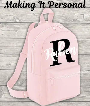 Personalised Mini Kids Initial Boys Girls Backpack Name Toddler School Nursery Bag Mini Backpack Back To School Backpack Kids Child Toddler