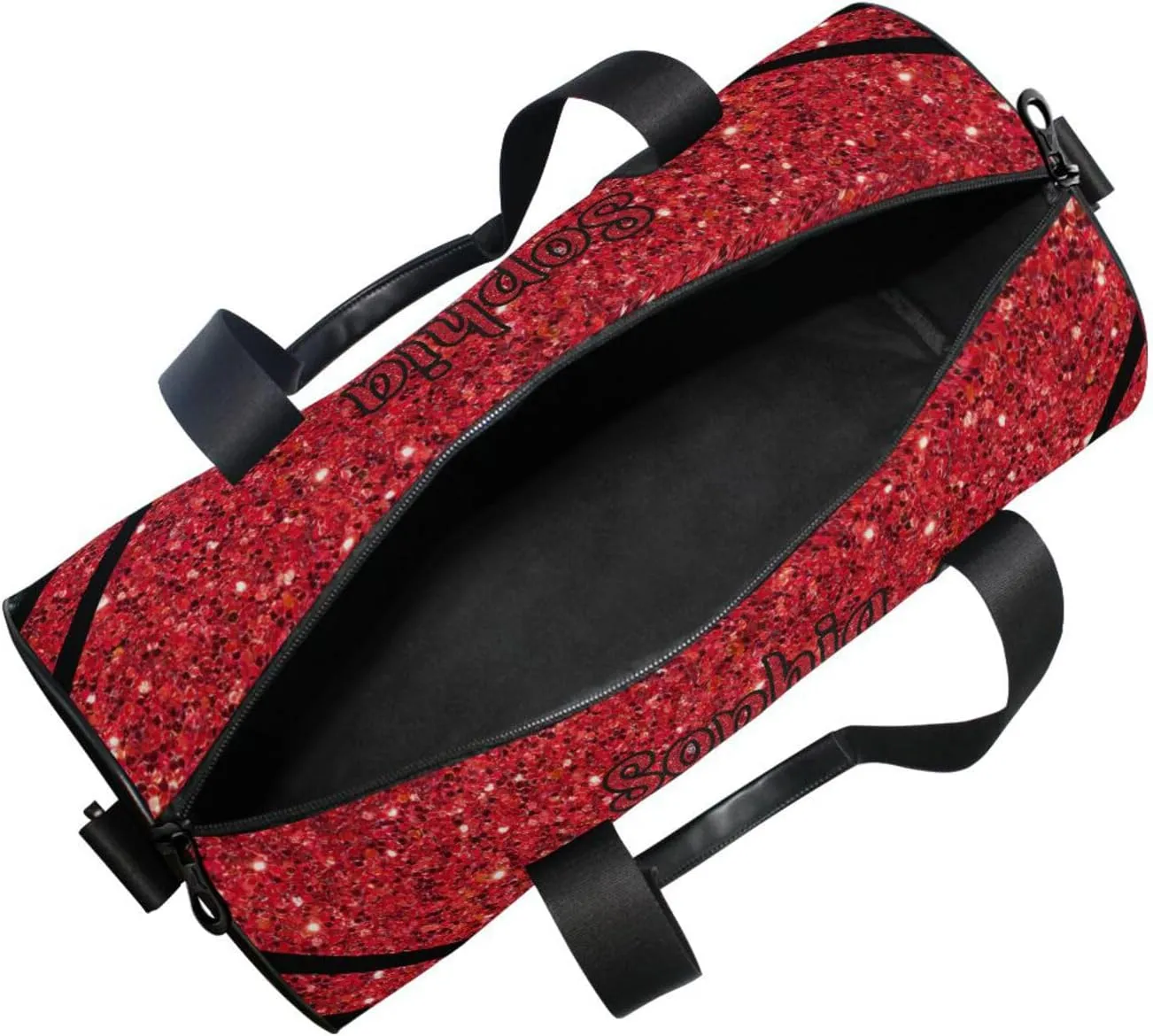 Personalized Cheer Bag Girl Sport Cheer Duffel Bag, Custom Kids Gym Bag, Overnight Weekender Travel Duffle Bags,Firebrick Glitter, Customize Cheer Bags for Cheerleaders Gifts