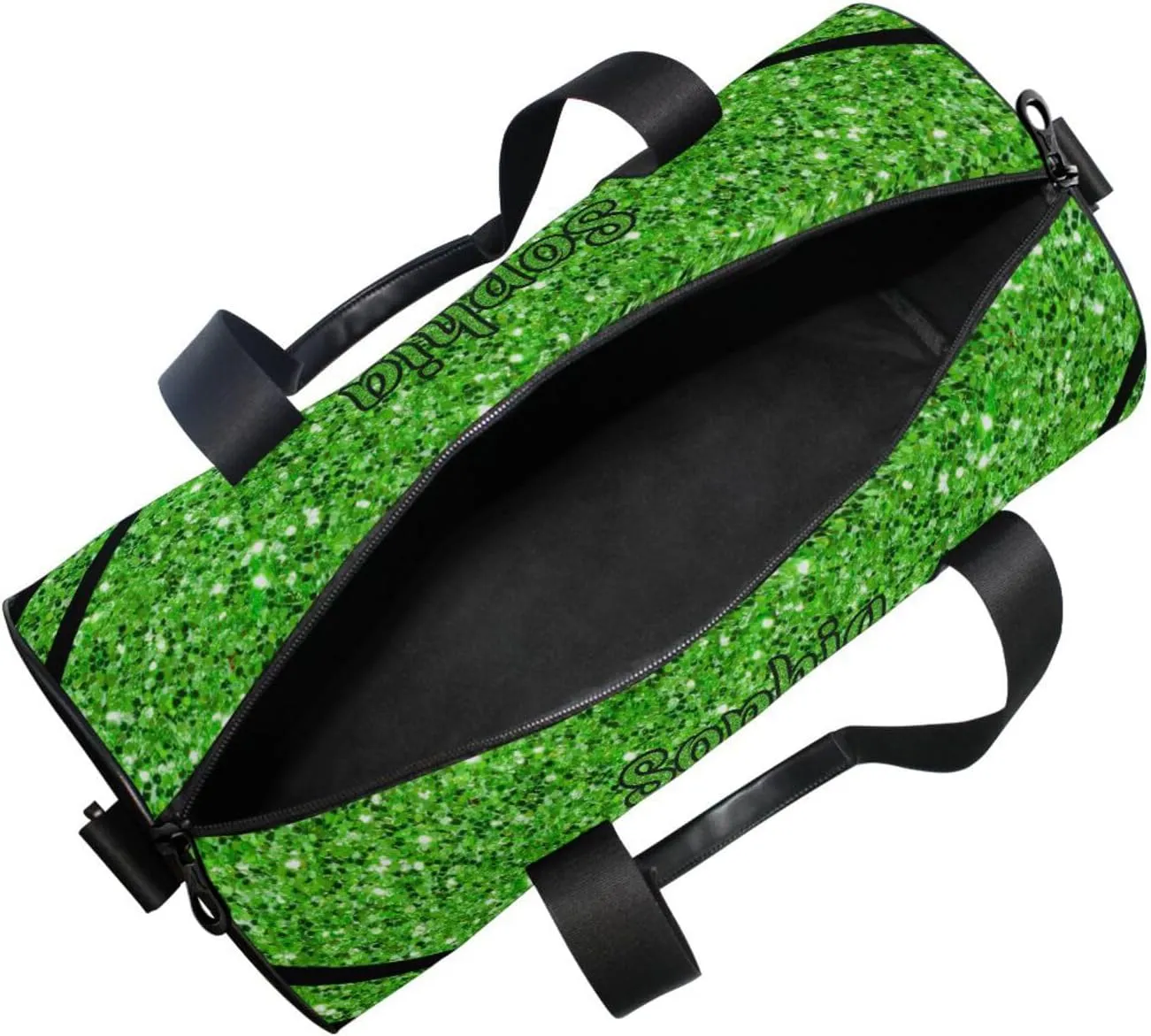 Personalized Cheer Bag Girl Sport Cheer Duffel Bag, Custom Kids Gym Bag, Overnight Weekender Travel Duffle Bags,Green Glitter, Customize Cheer Bags for Cheerleaders Gifts