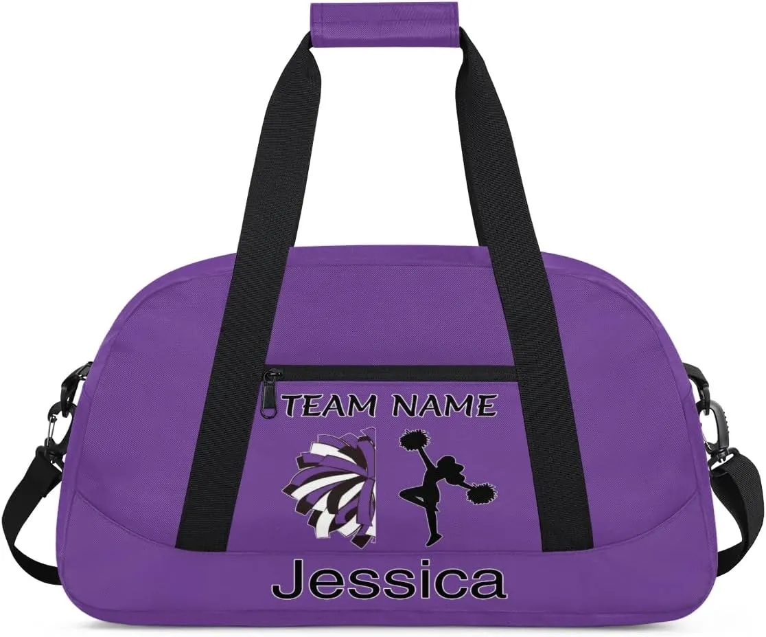 Personalized Cheer Duffle Bag for Cheerleaders, Custom Cheerleading Gym Bag for Women, Cheer Duffel Bag with Name Overnight Weekender Bags, Dark Purple