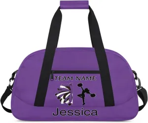 Personalized Cheer Duffle Bag for Cheerleaders, Custom Cheerleading Gym Bag for Women, Cheer Duffel Bag with Name Overnight Weekender Bags, Dark Purple