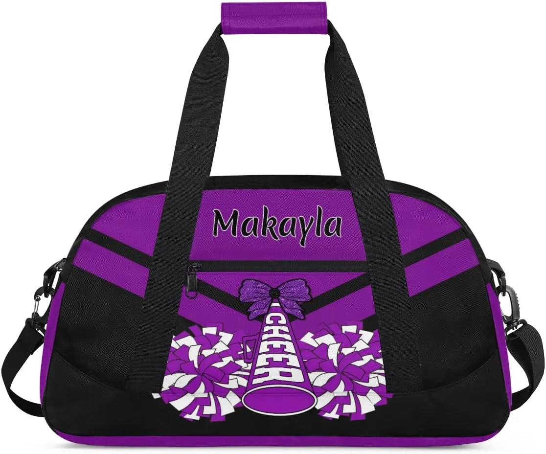 Personalized Cheerleader Bag for Girls with Name Custom Children Cheer Duffle Bag Kids Sports Travel Bag