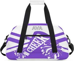 Personalized Cheerleading Bag Dance Bag Girl Boy, Custom Gym Bag Sport Duffel Bag Weekender Bags Travel Duffel Bag, Purple