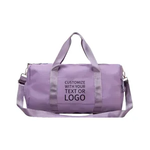 Personalized Custom Duffle Bag for Gym, Travel, and Sports for Men and Women (Purple Customize with Text And Logo)