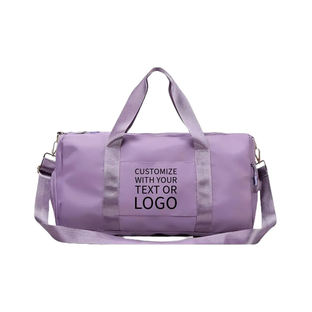 Personalized Custom Duffle Bag for Gym, Travel, and Sports for Men and Women (Purple Customize with Text And Logo)