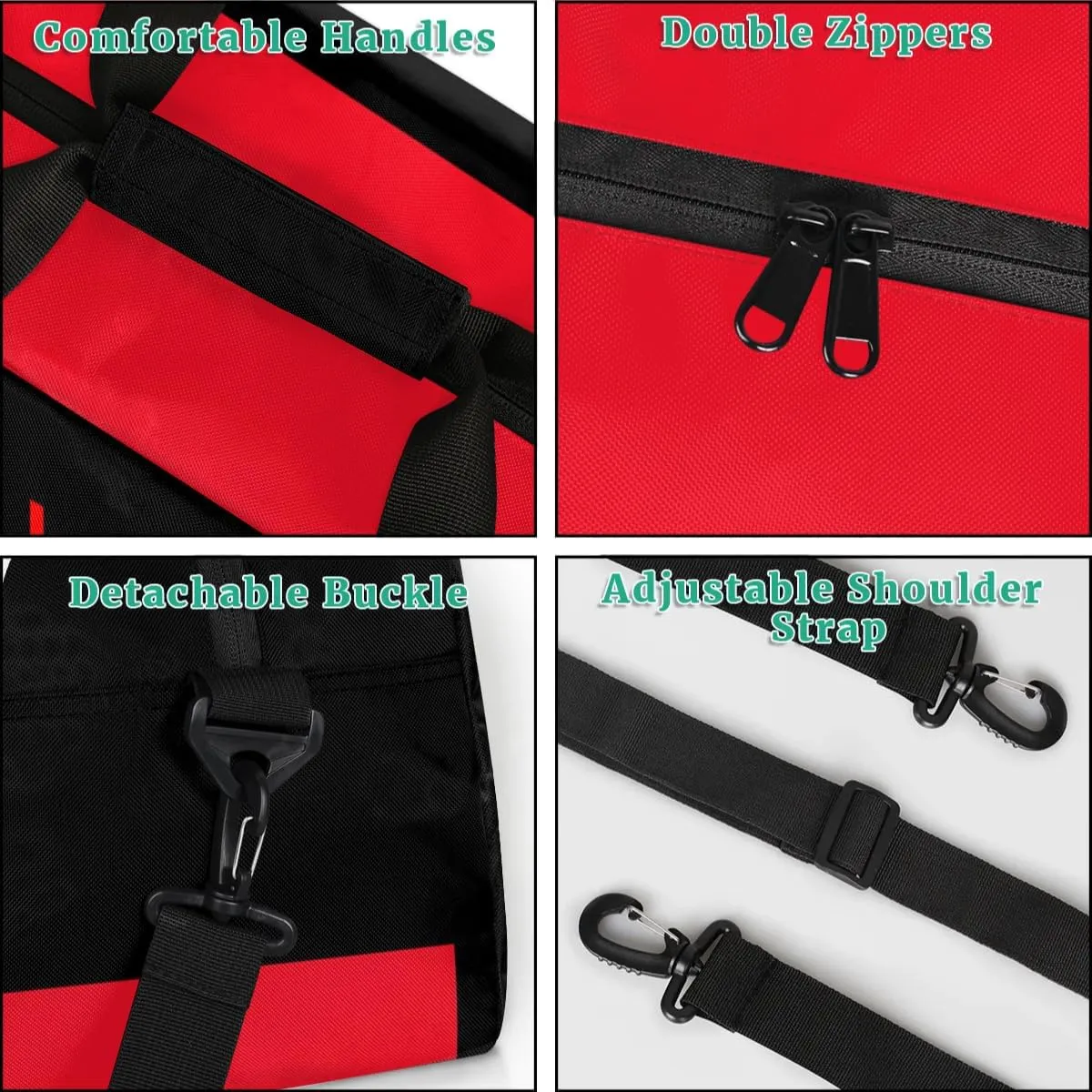 Personalized Custom Kids Duffel Bags for Boys Teen Girls, Customized Sports Gym Bag Travel Duffle Bag, Overnight Weekender Sleepover Bag, Martial Arts Taekwondo Red Section 12