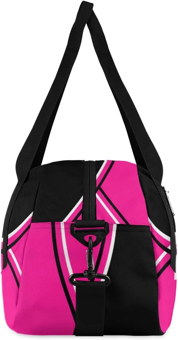 Personalized Dance Bag Gym Bag for Girls, Personalized Custom Kids Duffle Bags, Customized Sports Gym Bag Weekender Overnight Bag Travel Duffel Bag, Dance Theme Pink Black Aztec Background