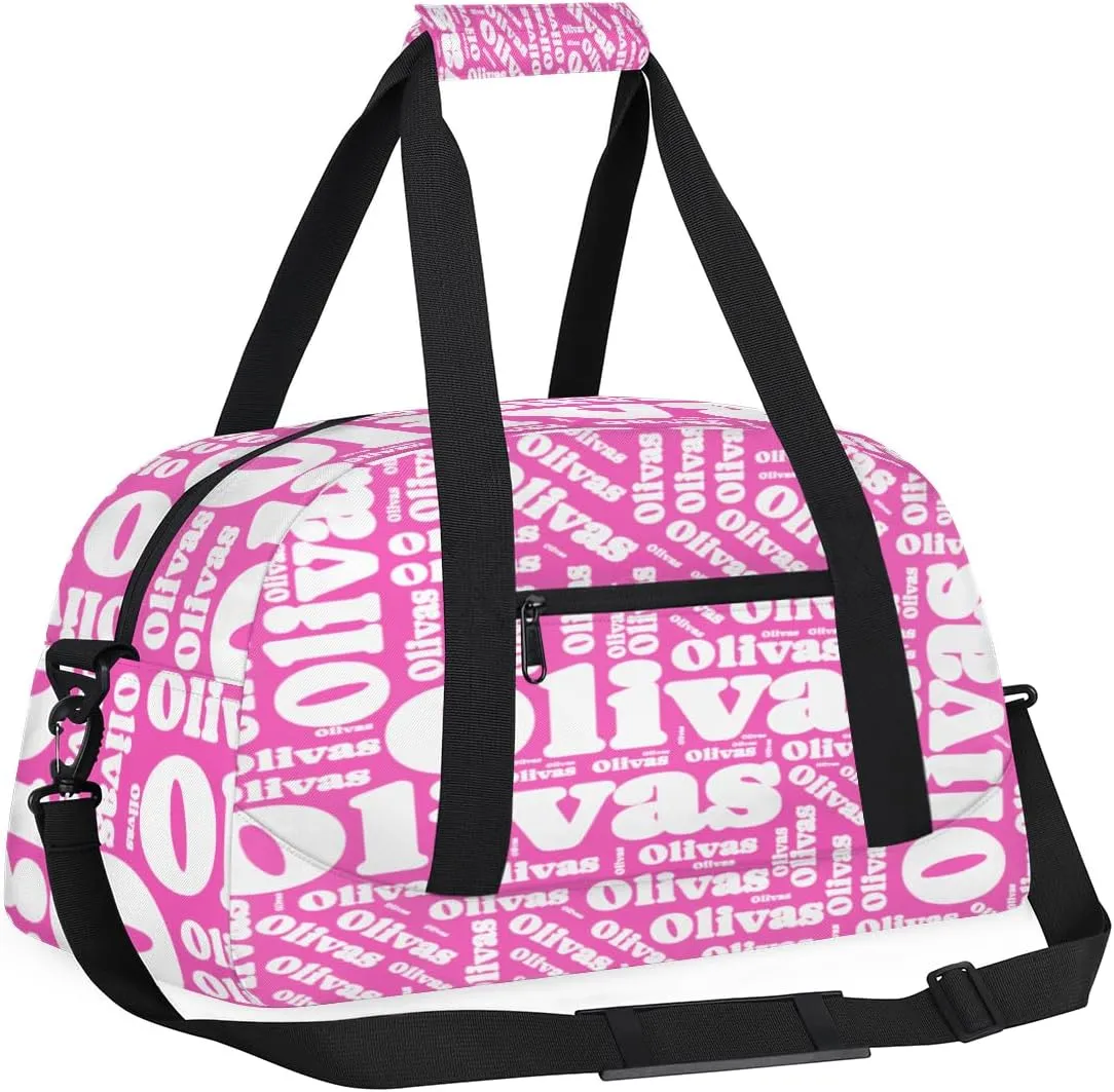 Personalized Dance Bag Gymnastics Bag for Girl, Custom Sport Duffel Bag for Boy, Kids Gym Bag Weekender Bags for Travel Sport White