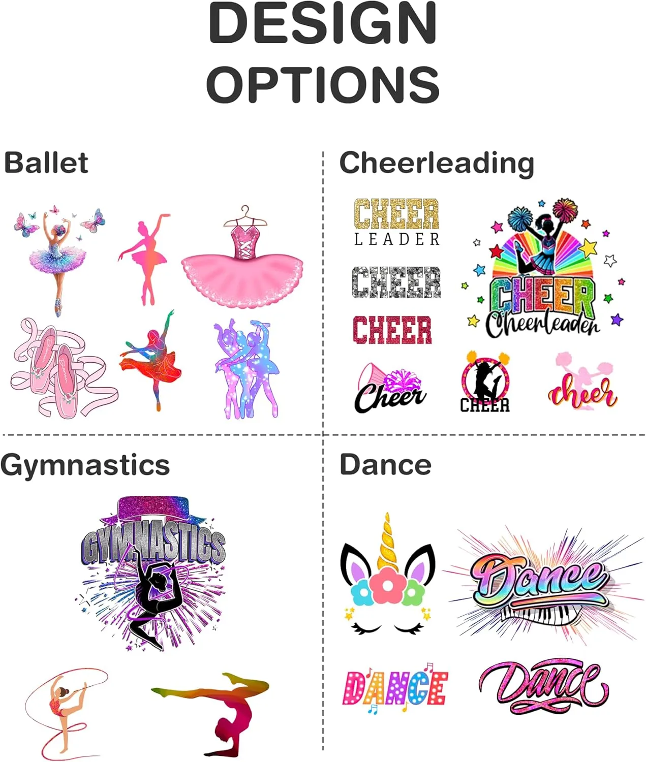 Personalized Dance Duffle Bag for Women, Girls - Custom Duffel Bag - Different Color & Design Options - Black