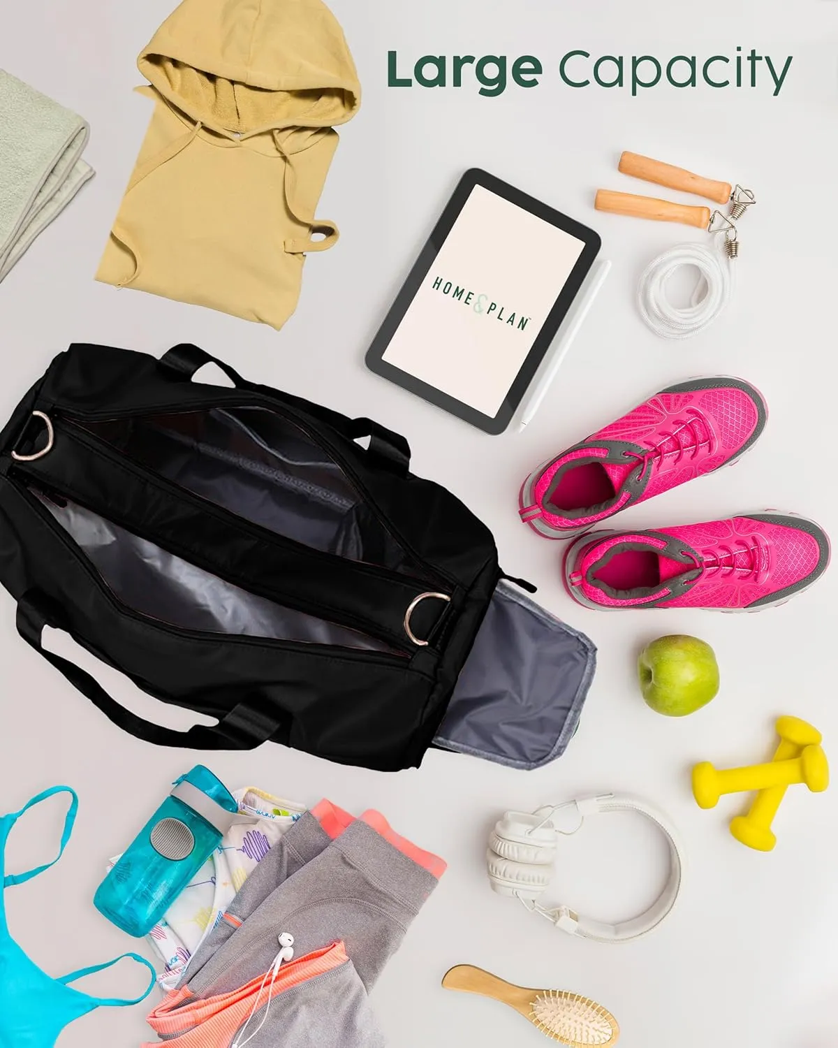 Personalized Dance Duffle Bag for Women, Girls - Custom Duffel Bag - Different Color & Design Options - Black
