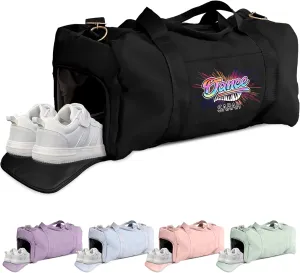 Personalized Dance Duffle Bag for Women, Girls - Custom Duffel Bag - Different Color & Design Options - Black