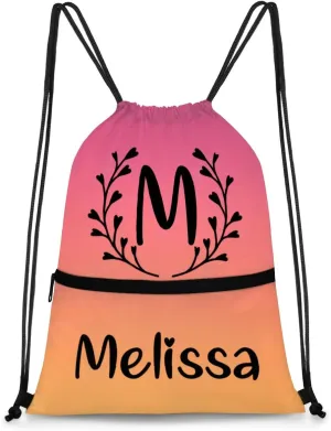 Personalized Drawstring Backpack With Your Name Logo Picture Custom Cheer bag Dance Sports Gym for Girls Waterproof Competition Bag