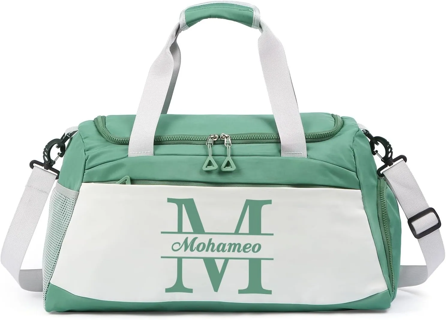 Personalized Duffel Bag - Custom Travel Bag with Name - Initial Weekender Bags Monogram Overnight Bag Sport Gym Bags for Women (Green)