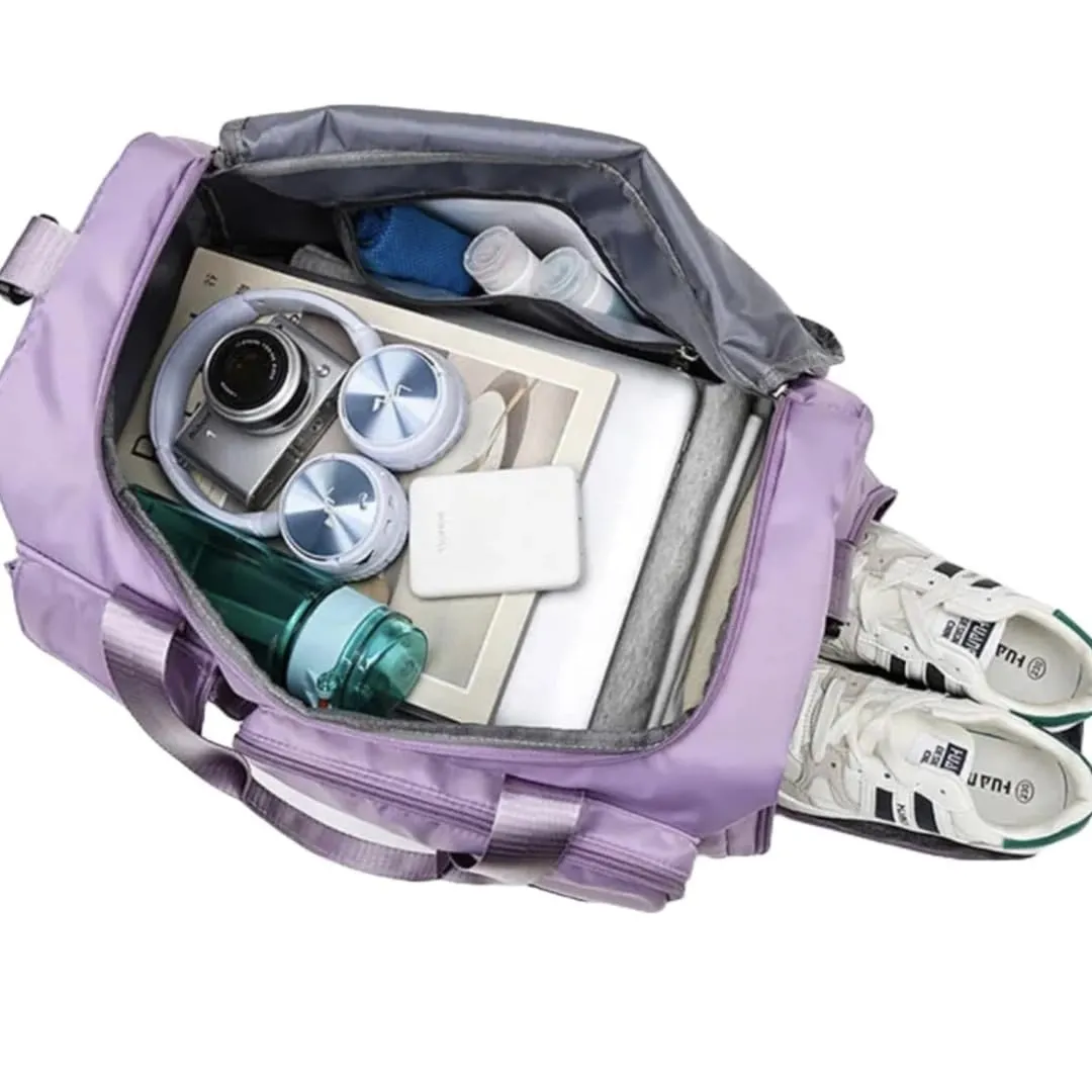 Personalized Duffle Bag - Custom Gym and Weekender Bag for Men, Women and Teens (Purple)