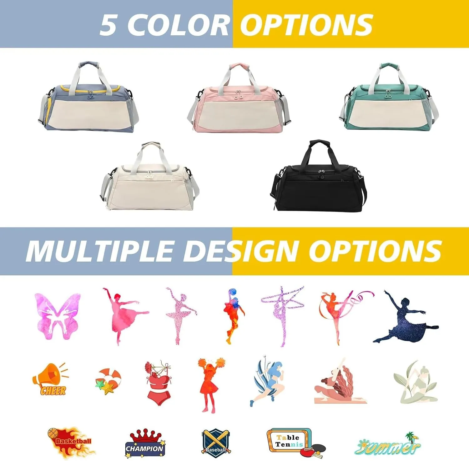 Personalized Duffle Bag Large Capacity Customized Sports Bag Multifunctional Fitness Duffle Bag with Wet/Dry Pocket Weekend Travel Bag,Gifts for men and women