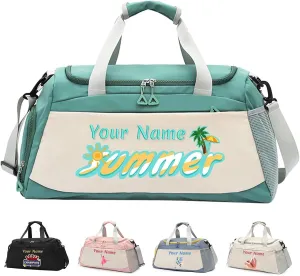 Personalized Duffle Bag Large Capacity Customized Sports Bag Multifunctional Fitness Duffle Bag with Wet/Dry Pocket Weekend Travel Bag,Gifts for men and women