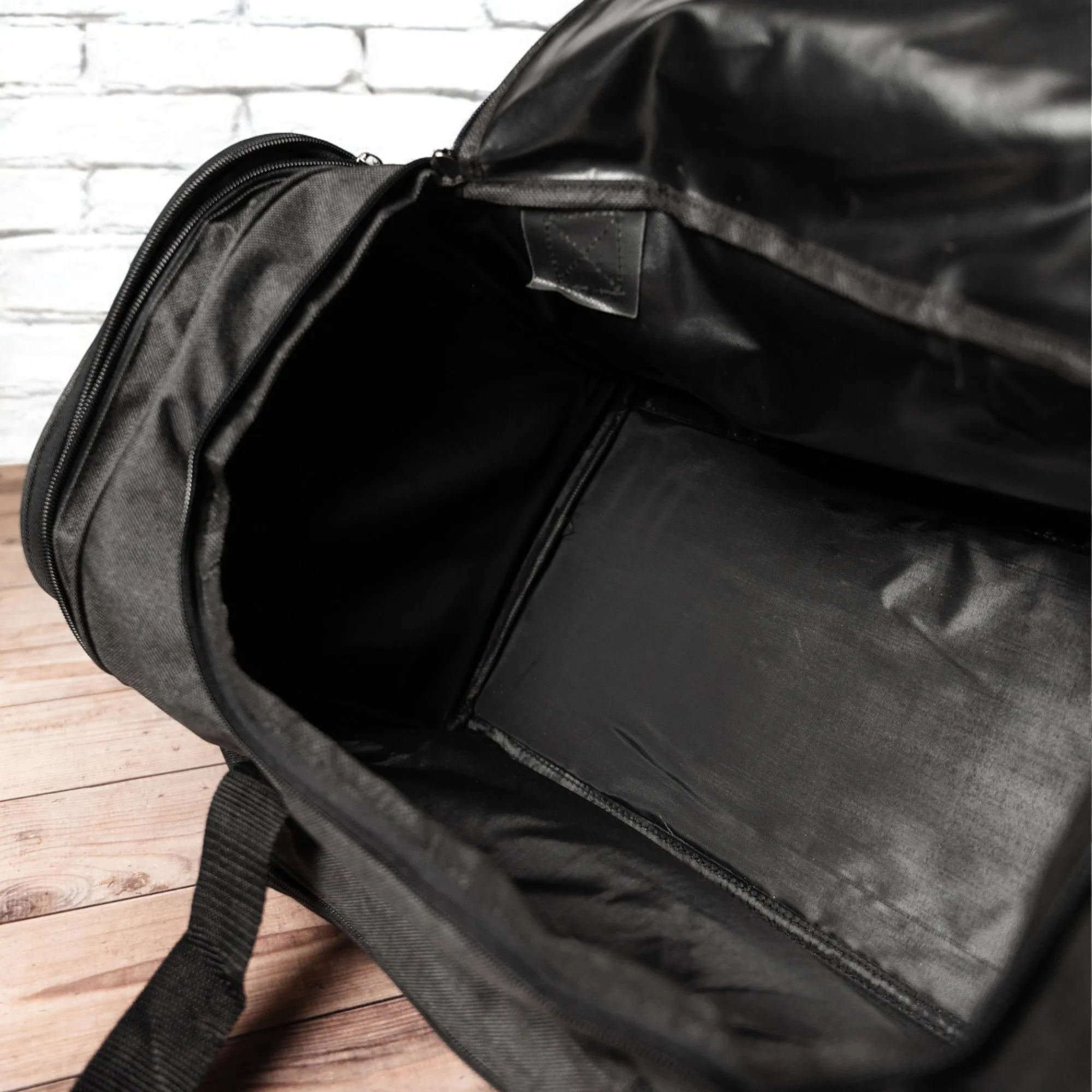 Personalized Embroidered Black Duffle Bag
