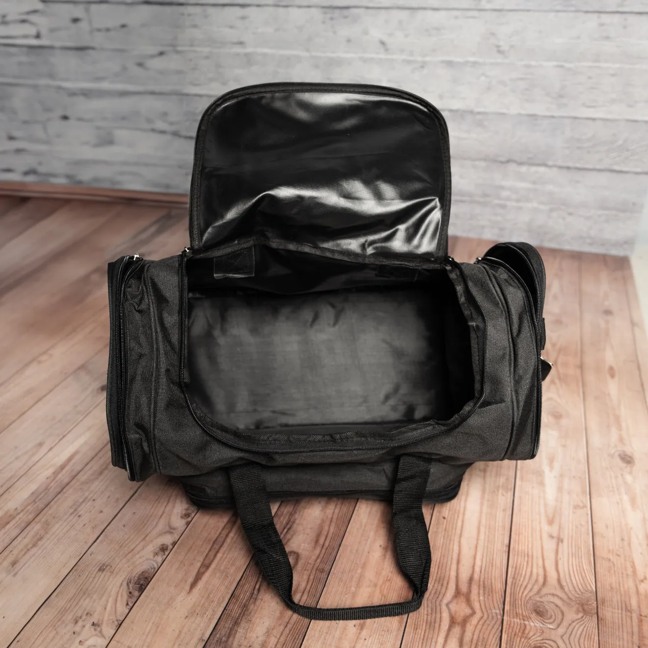 Personalized Embroidered Black Duffle Bag