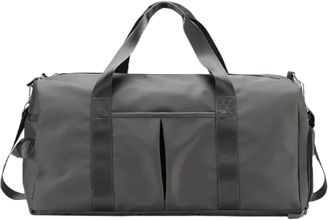 Personalized Gym Bag - Custom Duffle Bag for Men and Women (Grey with your text and logo)