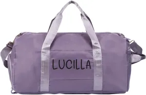 Personalized Gym Bag, Custom Name Travel Duffle Bag, Waterproof Weekender Bag Carry On Tote Bags for Women, Travel Essentials Sport Bag for Men