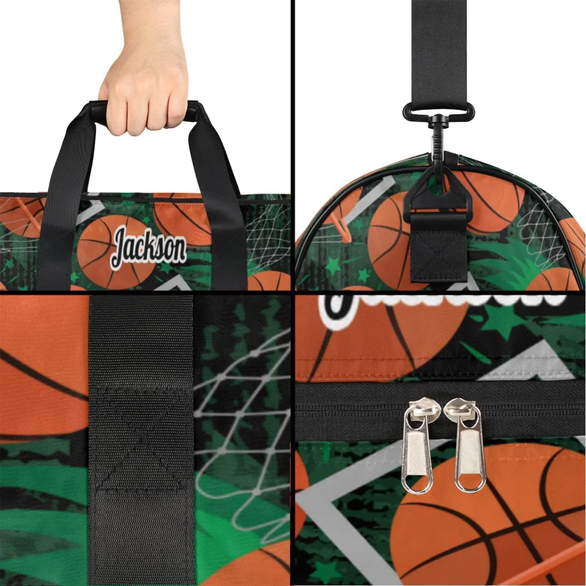 Personalized Gym Bag for Boys Men, Personalized Custom Sports Duffle Bag with Shoes Compartment, Customized Dance Bag Weekender Overnight Bag Travel Duffel Bag, Sports Basketball Shoot Box