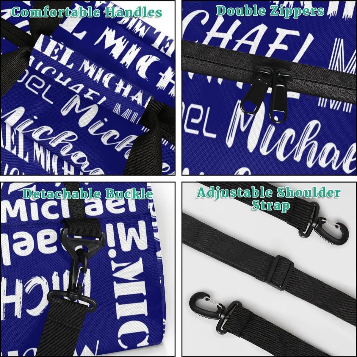 Personalized Gym Bag for Men Women, Custom Name Sports Duffel Bag, Large Capacity Weekender Overnight Travel Bags Baseball Navy Blue