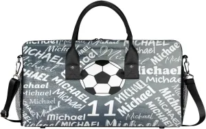 Personalized Gym Bag Sports Bag with Name, Custom Duffel Bag Travel Weekender Bags Carry on Bag, Gray