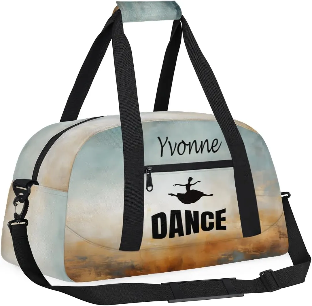 Personalized Kids Duffel Bag Dance Ballet,Custom Sport Gym Bag for Boys Girls,Weekender Overnight Bags Travel Duffel Bag,Customized Kids Gift