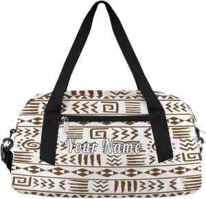 Personalized Kids Duffel Bag Egypt Egyptian Hieroglyph Pattern,Custom Sport Gym Bag for Boys Girls,WWeekender Overnight Bags Travel Duffel Bag,Customized Kids Gift