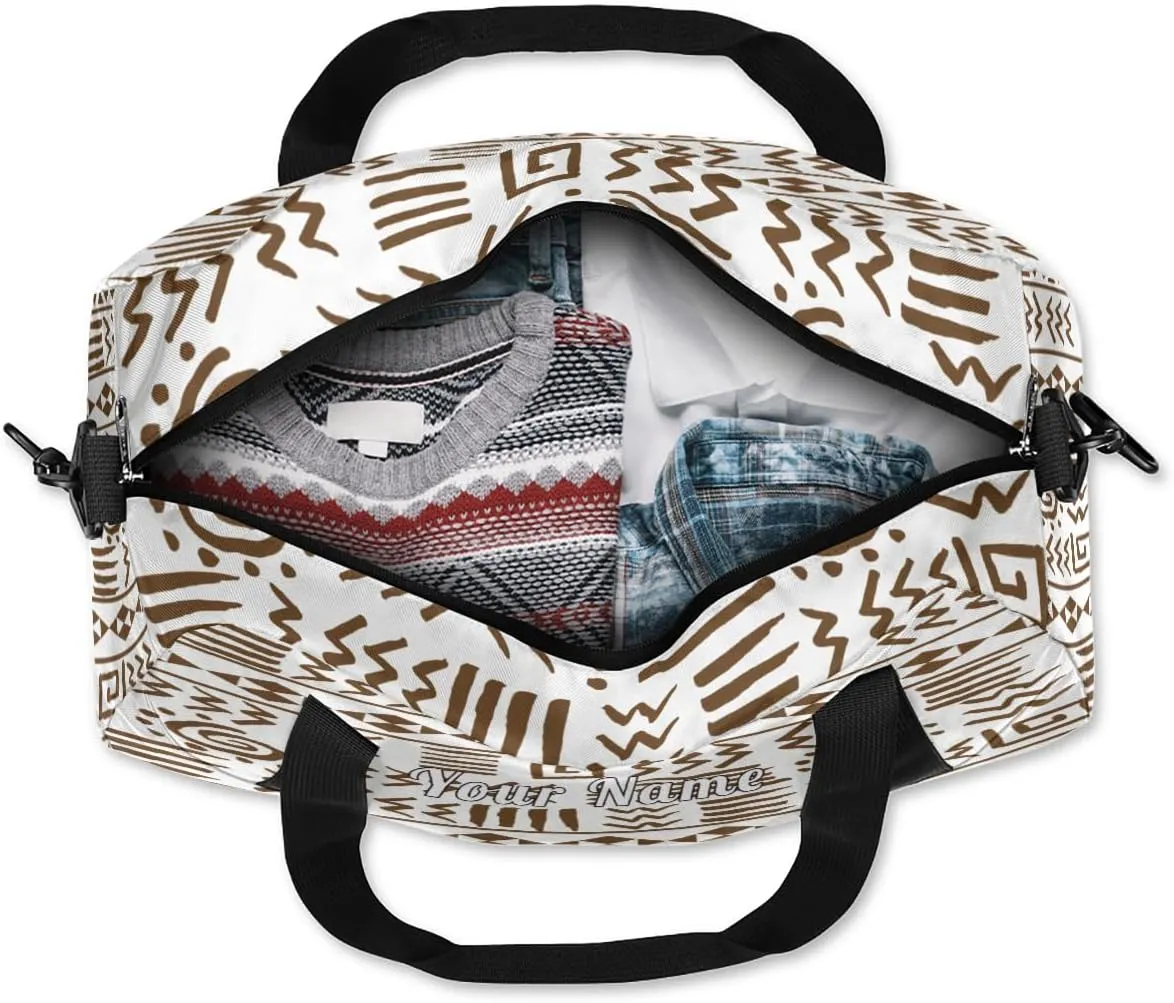 Personalized Kids Duffel Bag Egypt Egyptian Hieroglyph Pattern,Custom Sport Gym Bag for Boys Girls,WWeekender Overnight Bags Travel Duffel Bag,Customized Kids Gift
