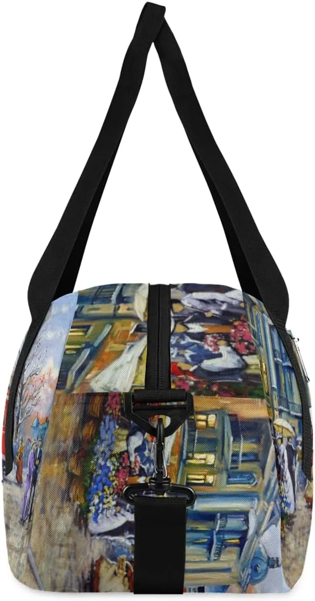 Personalized Kids Duffel Bag London City Landcape,Custom Sport Gym Bag for Boys Girls,WWeekender Overnight Bags Travel Duffel Bag,Customized Kids Gift
