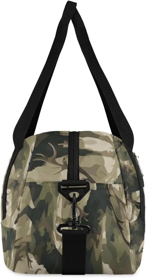 Personalized Kids Duffel Bag Military Camo Camouflage Deer,Custom Sport Gym Bag for Boys Girls,WWeekender Overnight Bags Travel Duffel Bag,Customized Kids Gift