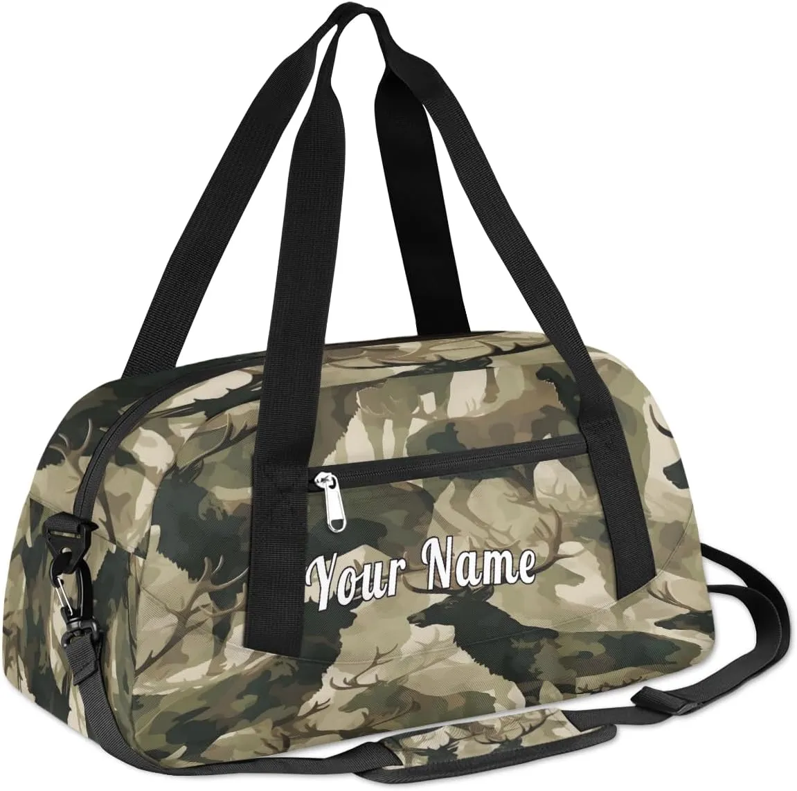 Personalized Kids Duffel Bag Military Camo Camouflage Deer,Custom Sport Gym Bag for Boys Girls,WWeekender Overnight Bags Travel Duffel Bag,Customized Kids Gift