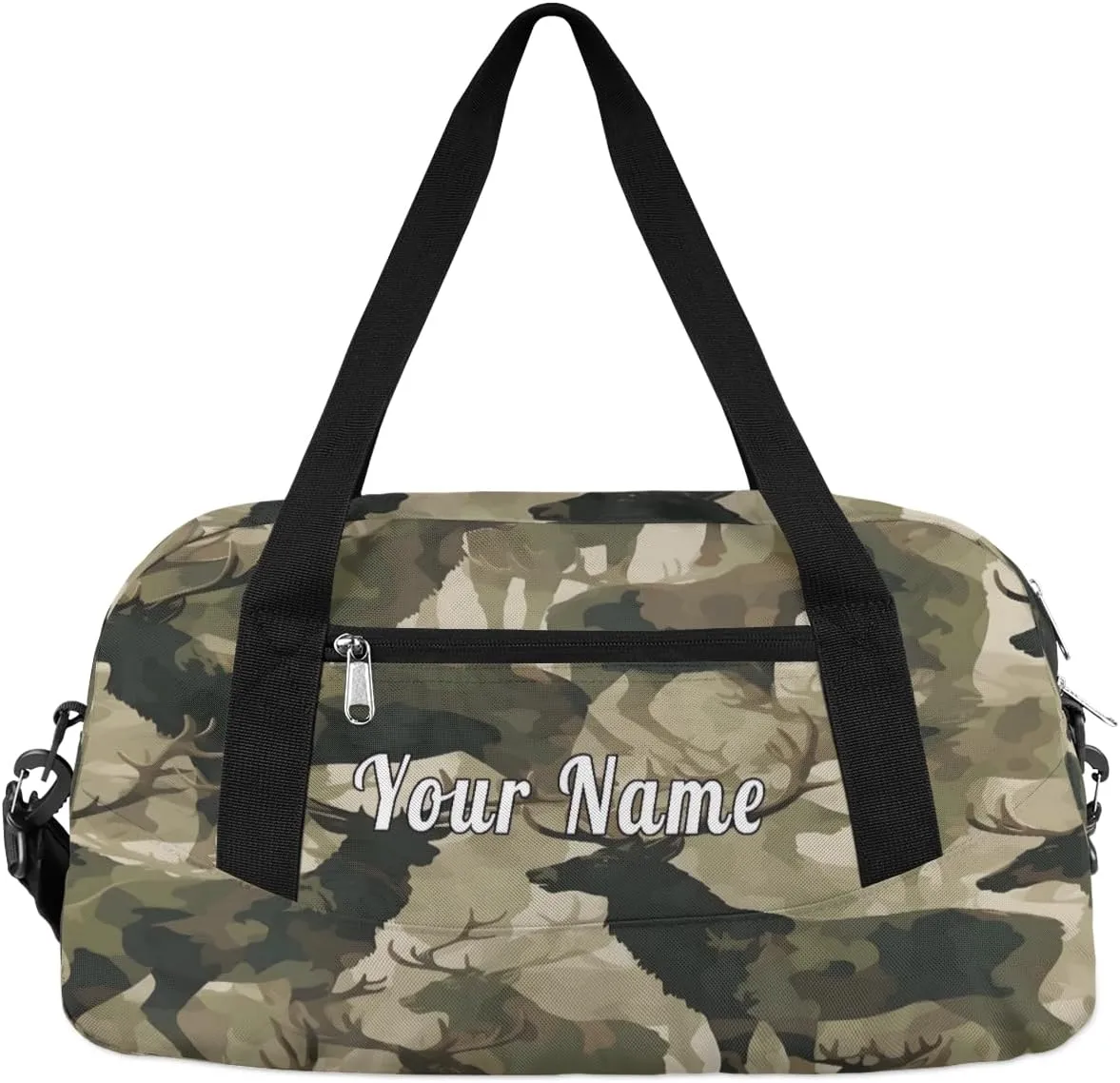 Personalized Kids Duffel Bag Military Camo Camouflage Deer,Custom Sport Gym Bag for Boys Girls,WWeekender Overnight Bags Travel Duffel Bag,Customized Kids Gift