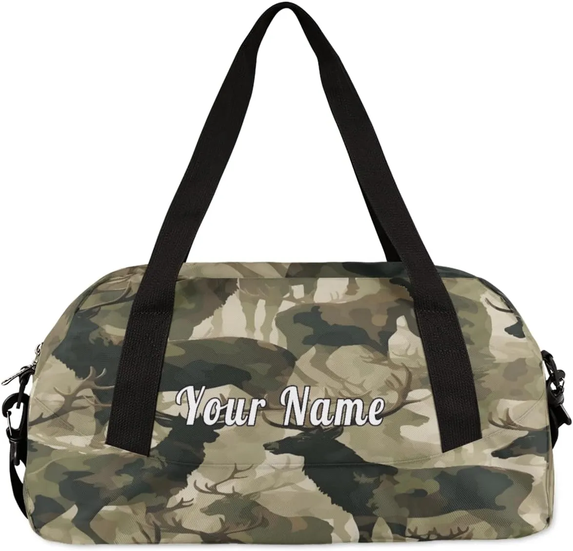 Personalized Kids Duffel Bag Military Camo Camouflage Deer,Custom Sport Gym Bag for Boys Girls,WWeekender Overnight Bags Travel Duffel Bag,Customized Kids Gift