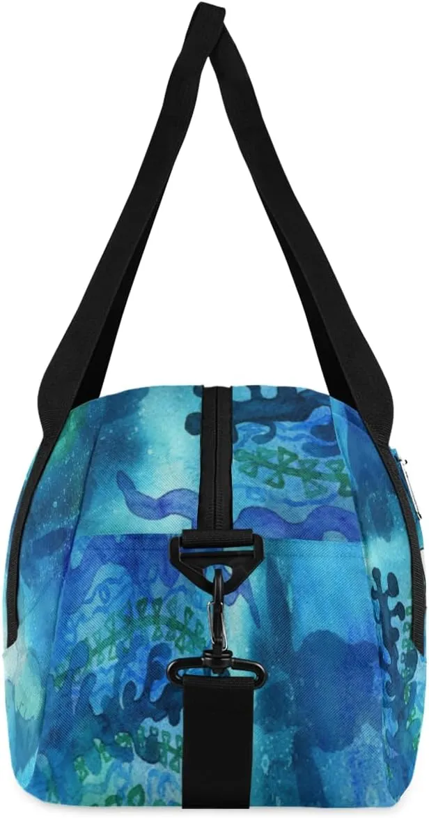 Personalized Kids Duffel Bag Ocean Sea Turtle Coral,Custom Sport Gym Bag for Boys Girls,WWeekender Overnight Bags Travel Duffel Bag,Customized Kids Gift