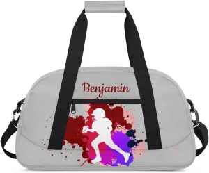 Personalized Kids Duffel Bag,Custom Sport Gym Bag for Boys Girls,Weekender Overnight Bags Travel Duffel Bag,Customized Kids Gift American Football Ball