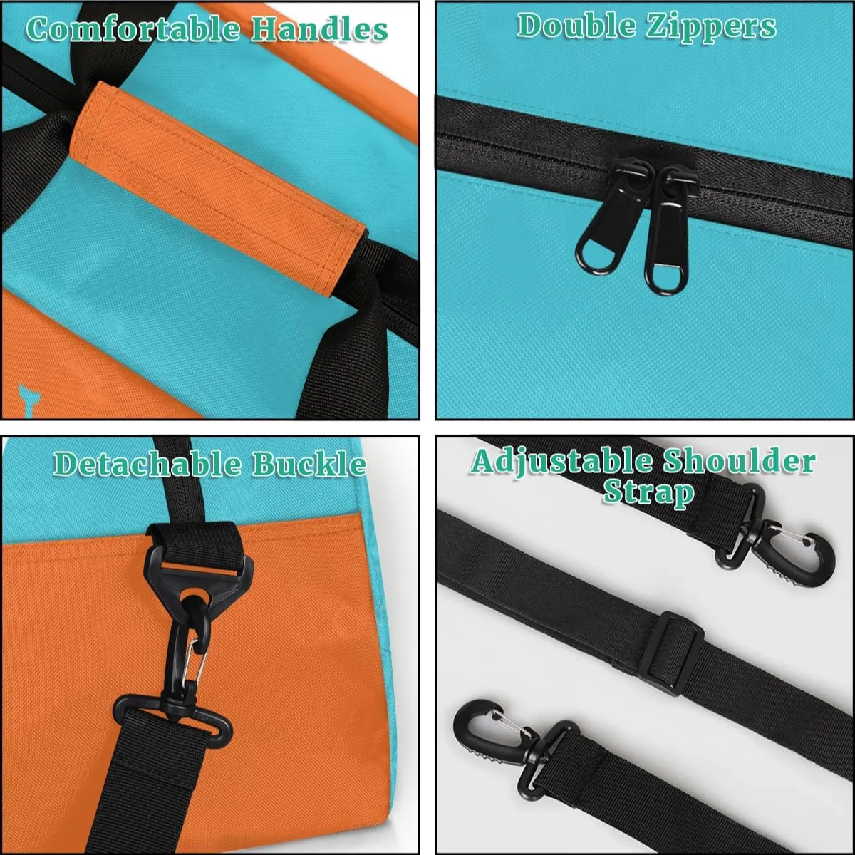 Personalized Kids Duffle Bag for Boys, Custom Sport Gym Bag with Name, Fit School Practice, or Overnight Weekender Travel Cyan Badminton