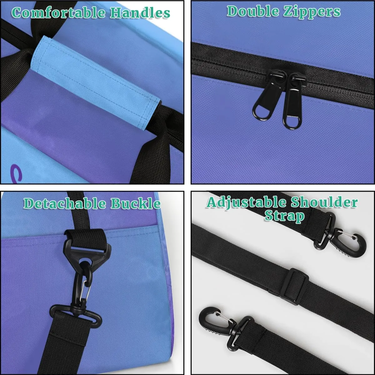 Personalized Kids Gym Bag for Girls Custom Name Sports Duffel Bag Weekender Overnight Travel Bags Purple Martial Arts Gifts