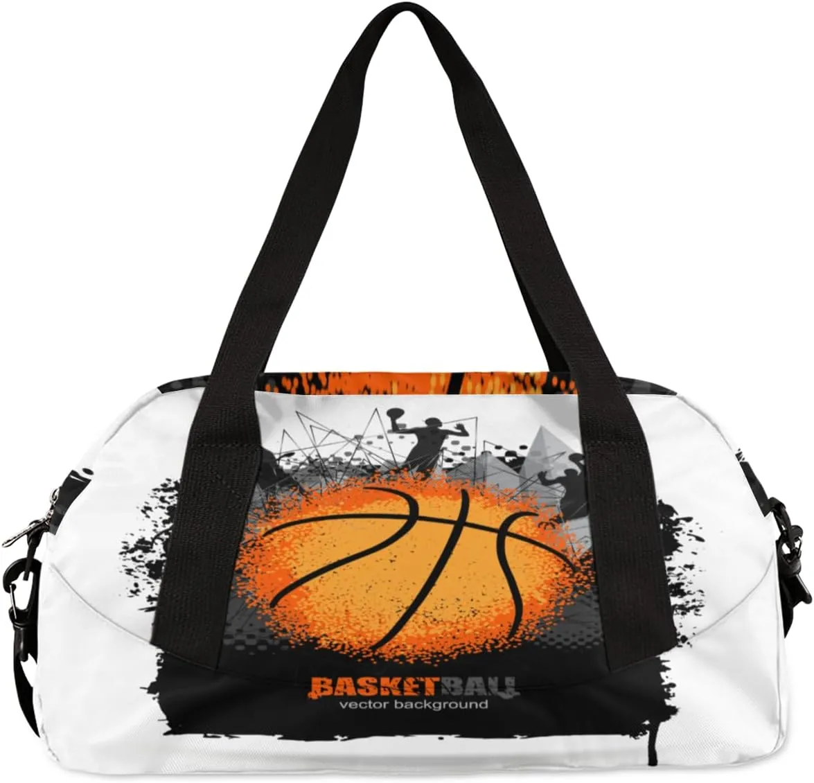 Personalized Kids Sport Duffel Bag Custom Name Weekender Overnight Bags for Boys Girls Teens Abstract Basketball Gym Bag Carry On Workout Travel Bag
