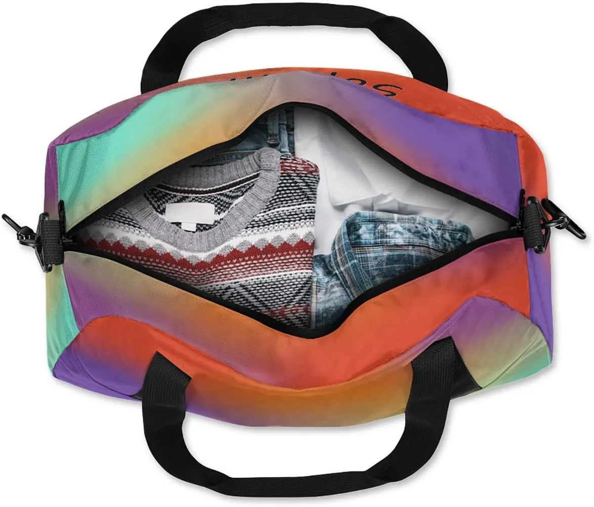 Personalized Martial Arts Bag with Name Custom Sport Duffle Bag for Kids Girls and Boys Overnight Sleepover Bag Travel Bag Weekender Bags for Gym Gymnastics Gift Red Gradient Martial Arts