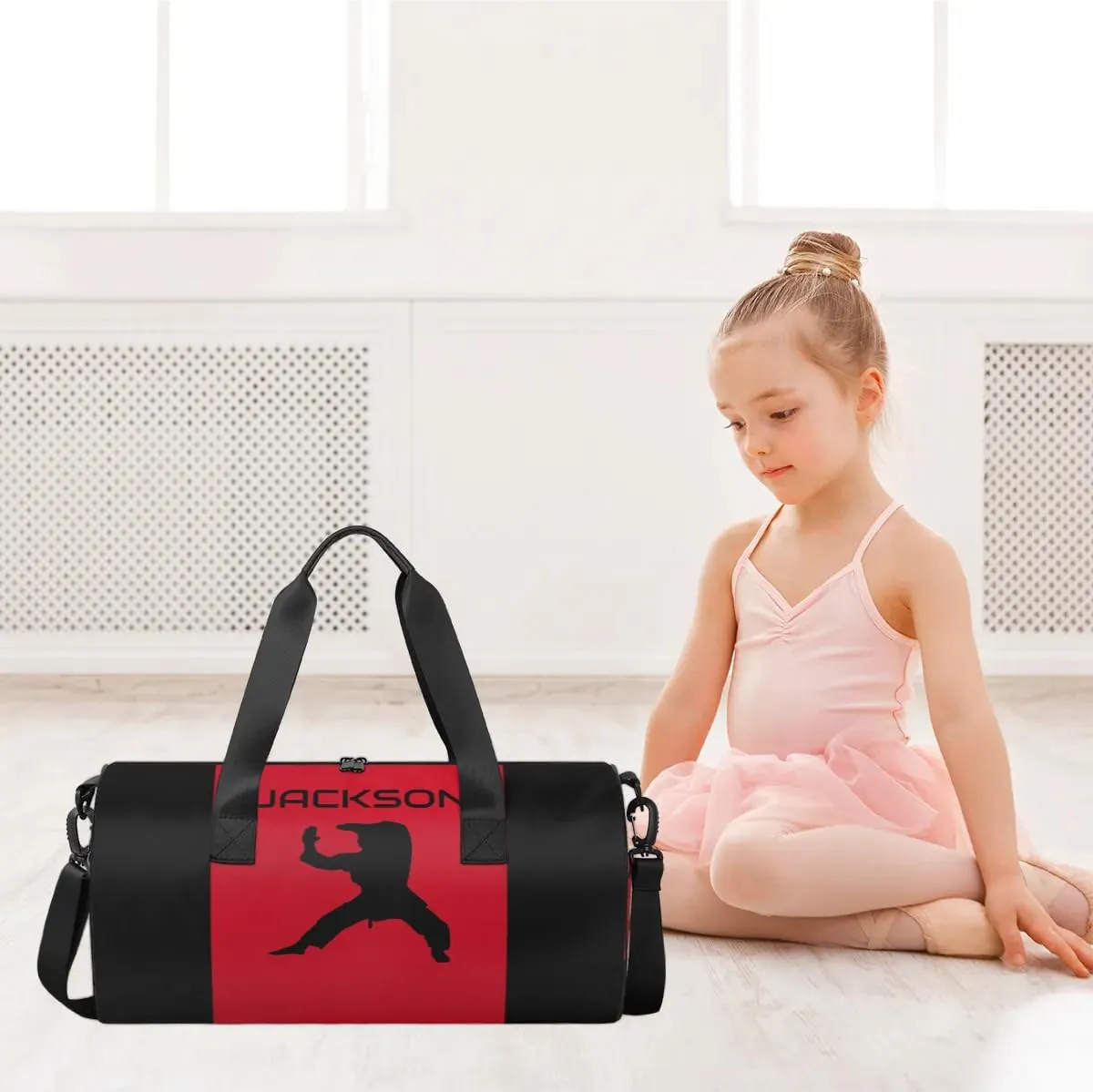 Personalized-Martial-Arts-Gear-Bag for Karate Teakwondo, Custom Jiujitsu Bag for Boys, Karate Teakwondo Bag for Gear Waterproof Lightweight Large Red Defend