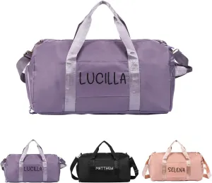 Personalized Name Travel Duffle Bag, Waterproof Weekender Bag Carry On Tote Bags for Women, Travel Essentials Sport Gym Bag for Men