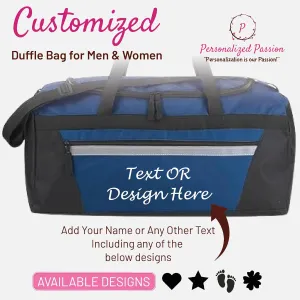 Personalized Passion Duffel Bag for Men and Women - Perfect Sized Water Resistant Travel Duffle - Custom Name Overnight Weekender Bag for Storage - Army Green