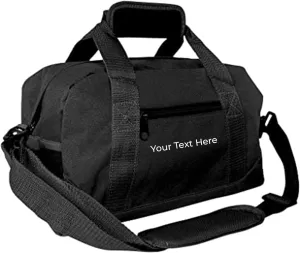 Personalized Passion Small Duffle Bag for Boys and Girls - Perfect Sized 14” Two Toned Travel Duffle - Personalized Name Sports Gym Bag for Storage - Black