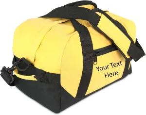 Personalized Passion Small Duffle Bag for Boys and Girls - Perfect Sized 14” Two Toned Travel Duffle - Personalized Name Sports Gym Bag for Storage - Gold